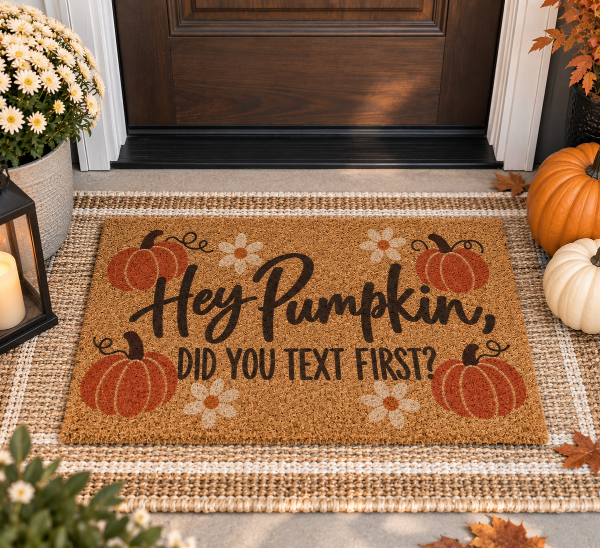 Hey Pumpkin, Did You Text First Doormat