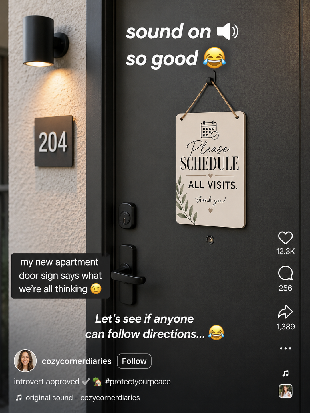 Please Schedule All Visits Hanging Door Sign | Funny Apartment Decor Printable | Instant Digital Download