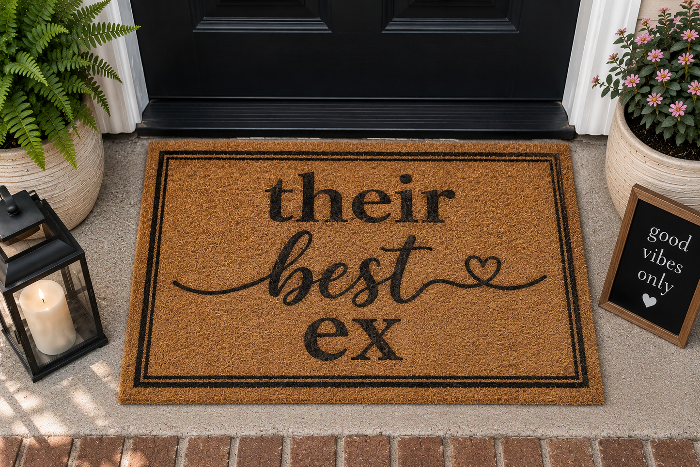 Their Best Ex Funny Coir Doormat | Bold Front Door Mat Gift