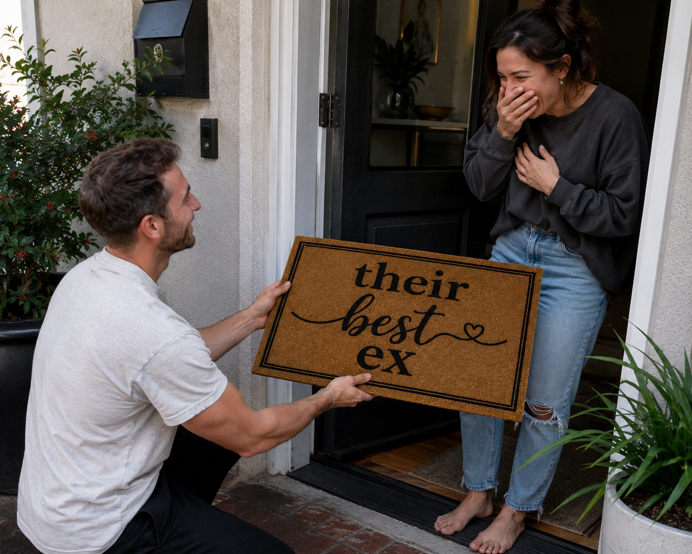 Their Best Ex Funny Coir Doormat | Bold Front Door Mat Gift