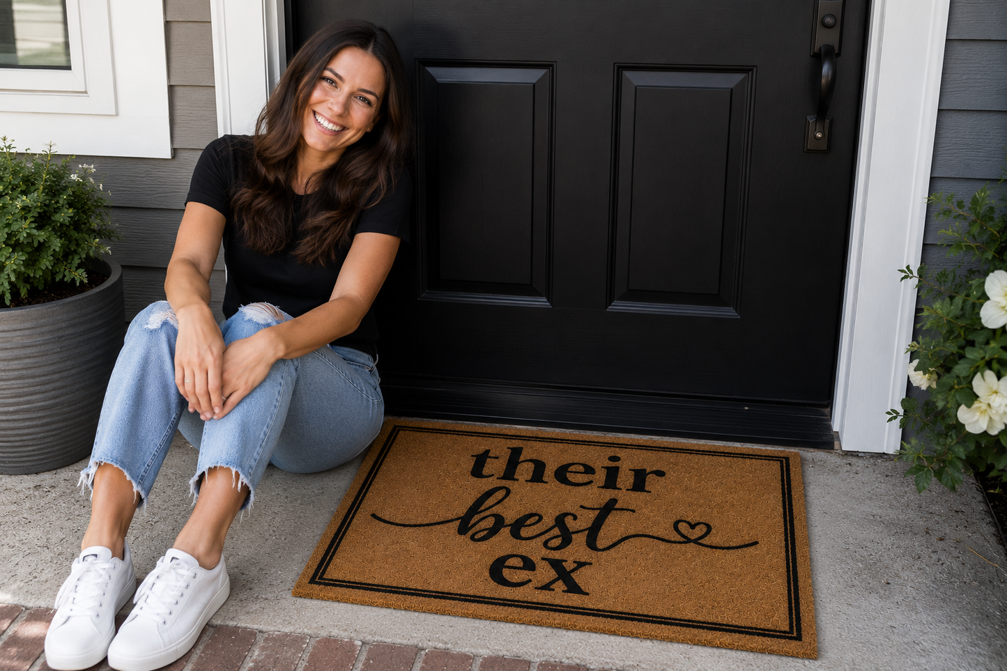 Their Best Ex Funny Coir Doormat | Bold Front Door Mat Gift