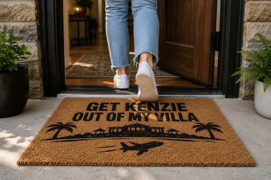 Get Kenzie Out of My Villa Funny Coir Doormat | Reality TV Fan Gift