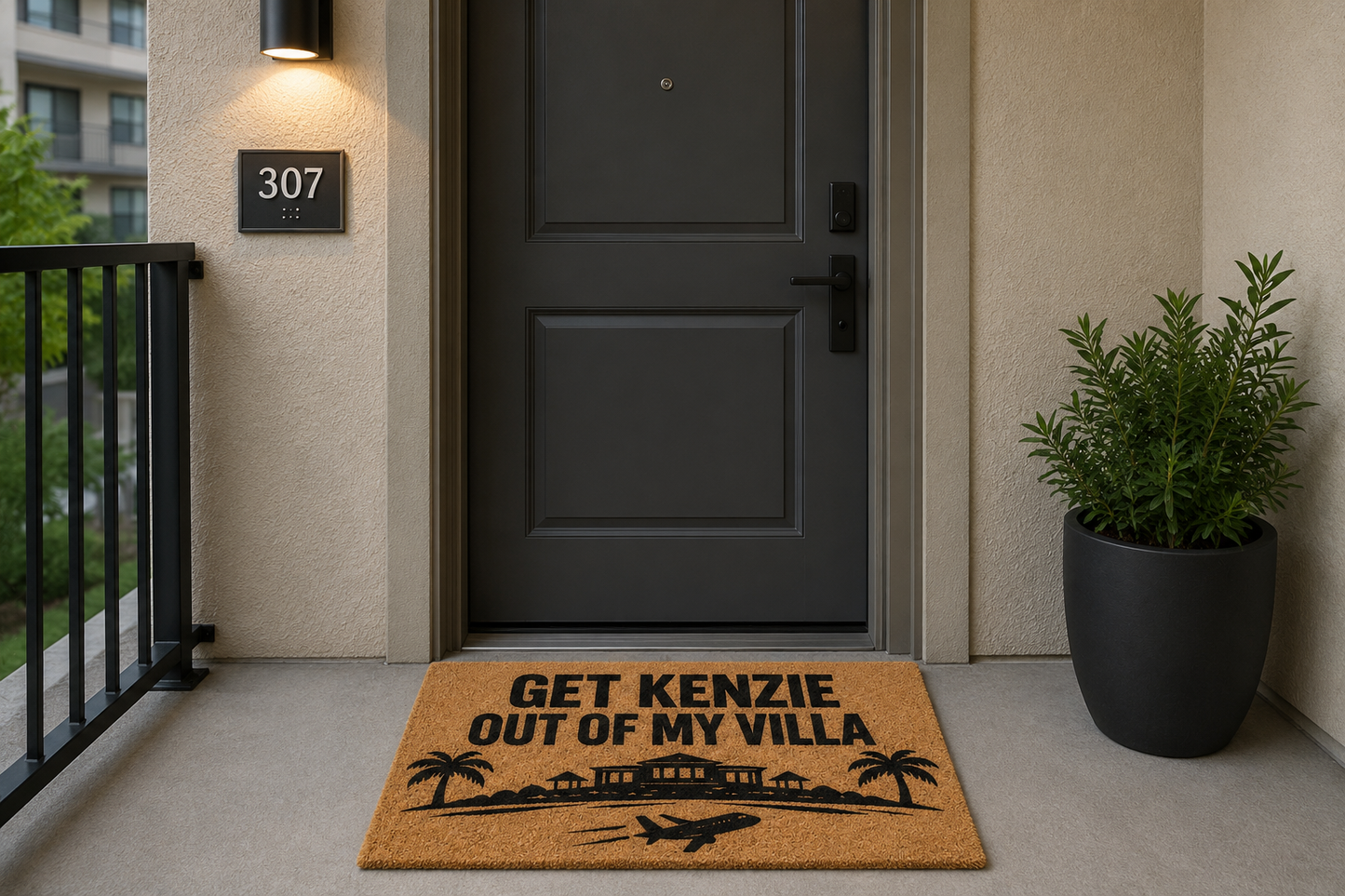 Get Kenzie Out of My Villa Funny Coir Doormat | Reality TV Fan Gift