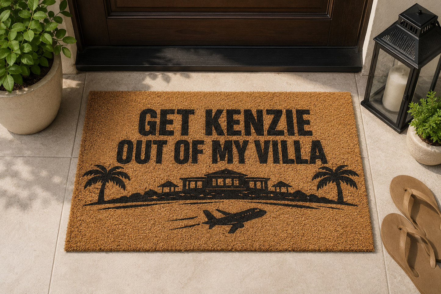 Get Kenzie Out of My Villa Funny Coir Doormat | Reality TV Fan Gift