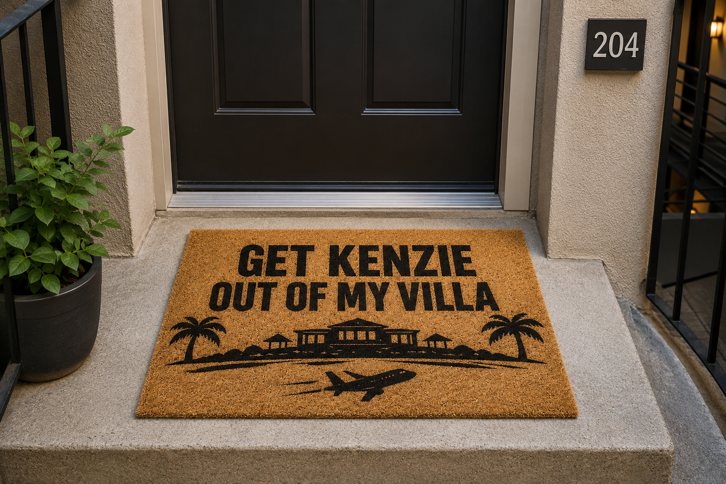 Get Kenzie Out of My Villa Funny Coir Doormat | Reality TV Fan Gift