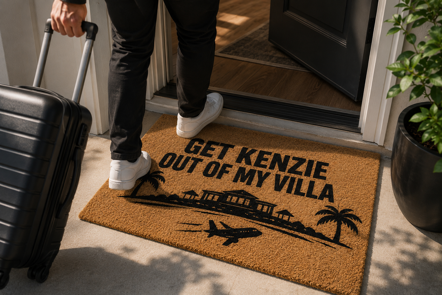 Get Kenzie Out of My Villa Funny Coir Doormat | Reality TV Fan Gift