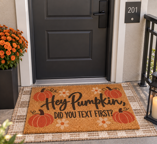 Hey Pumpkin, Did You Text First Doormat