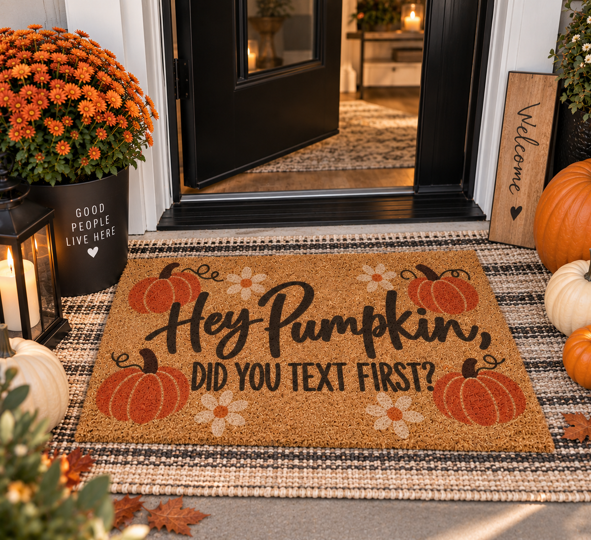 Hey Pumpkin, Did You Text First Doormat