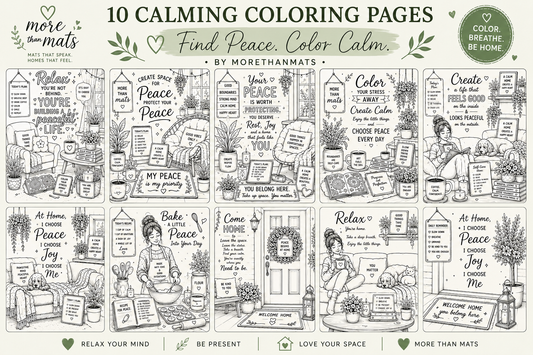 10 Calming Coloring Pages | Digital Download | Self-Care Coloring Book