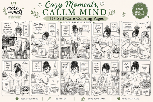 Cozy Moments, Calm Mind: Self-Care Coloring Pages (Digital Download)
