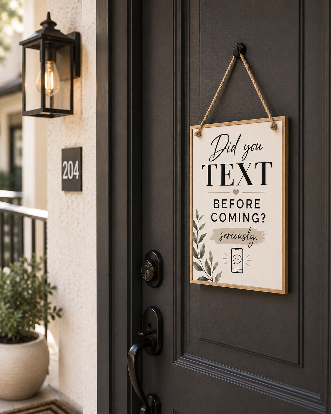 Seriously... Did You Text Before Coming? | Instant Download Wall Art