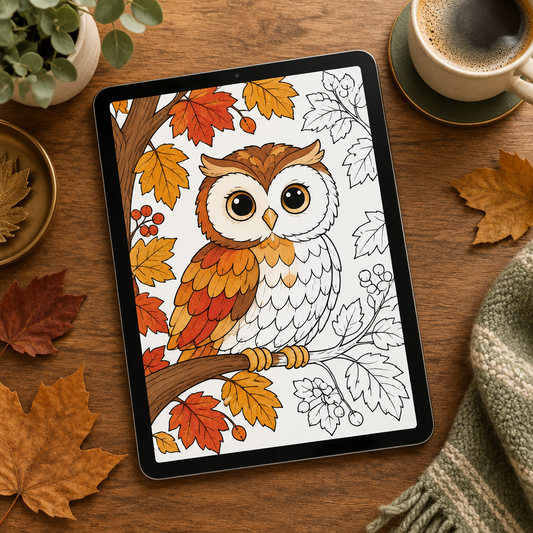 Fall Coloring Book — 10 Printable Pages